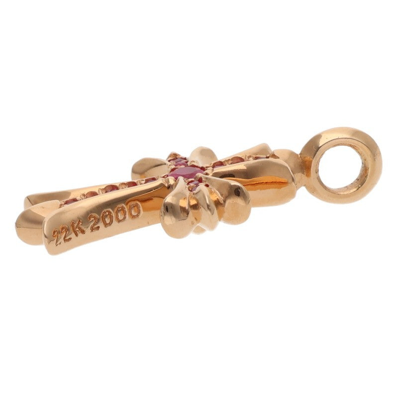 Chrome Hearts 22K Tiny Fat Cross Pave Ruby Size ONE SIZE