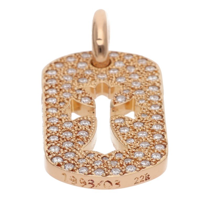 Chrome Hearts 22K Small Dogtag Pave Diamond
