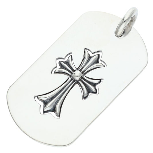 Chrome Hearts 925 Silver Cutout Tiny Cross Dog Size ONE SIZE