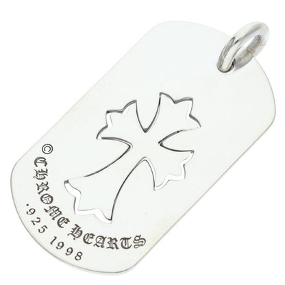 Chrome Hearts 925 Silver Cutout Tiny Cross Dog
