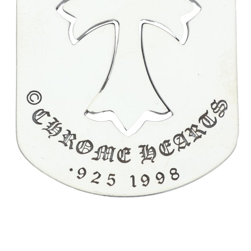 Chrome Hearts 925 Silver Cutout Tiny Cross Dog