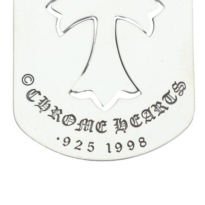 Chrome Hearts 925 Silver Cutout Tiny Cross Dog