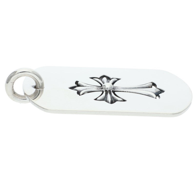 Chrome Hearts 925 Silver Cutout Tiny Cross Dog