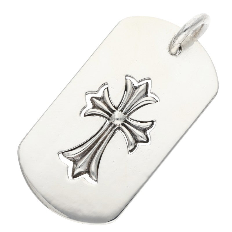 Chrome Hearts 925 Silver Cutout Tiny Cross Dog Size ONE SIZE