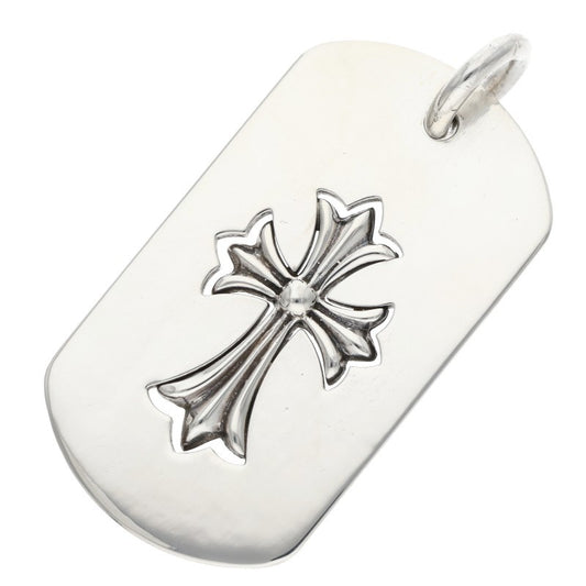Chrome Hearts 925 Silver Cutout Tiny Cross Dog Size ONE SIZE