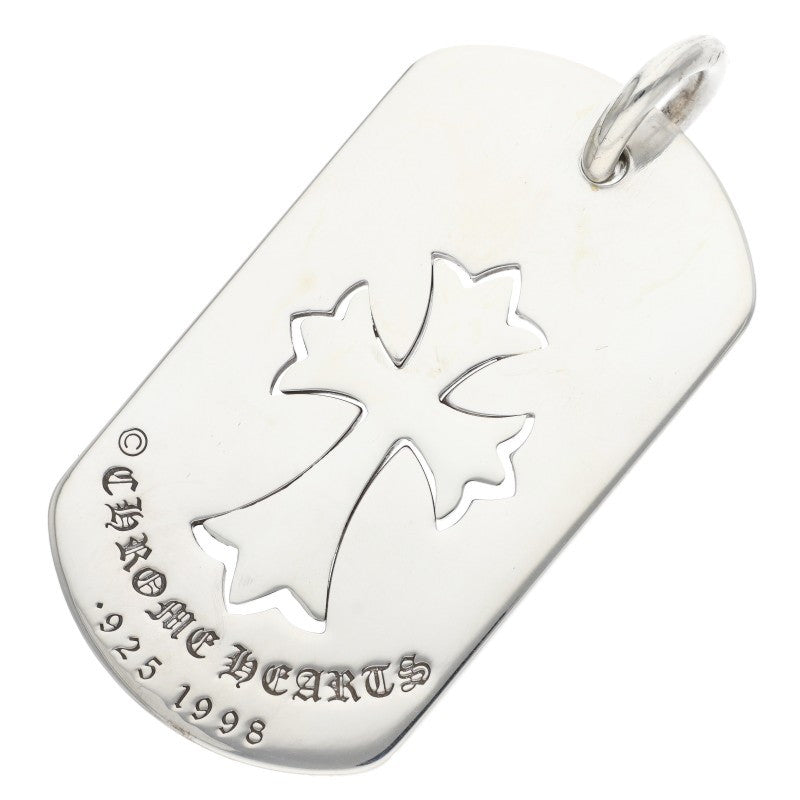Chrome Hearts 925 Silver Cutout Tiny Cross Dog Size ONE SIZE