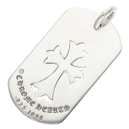Chrome Hearts 925 Silver Cutout Tiny Cross Dog Size ONE SIZE