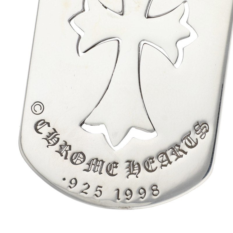 Chrome Hearts 925 Silver Cutout Tiny Cross Dog Size ONE SIZE
