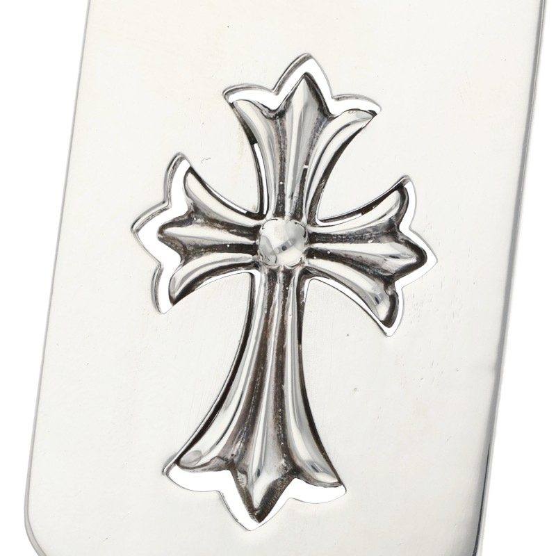 Chrome Hearts 925 Silver Cutout Tiny Cross Dog Size ONE SIZE