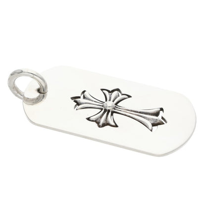 Chrome Hearts 925 Silver Cutout Tiny Cross Dog Size ONE SIZE