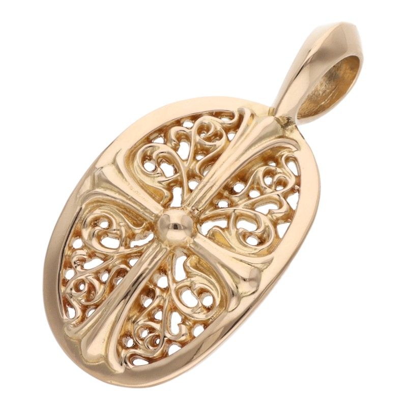 Chrome Hearts 22K Classic Oval Gold Pendant Size ONE SIZE