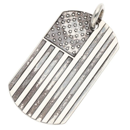 Chrome Hearts Large Dog Tag US Flag Silver Size ONE SIZE