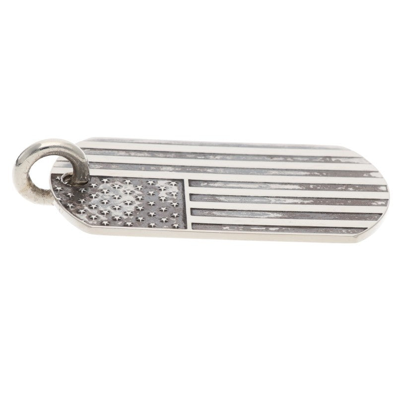 Chrome Hearts Large Dog Tag US Flag Silver Size ONE SIZE