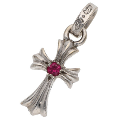 Chrome Hearts 18K WG Baby Fat Cross Ruby Charm Size ONE SIZE