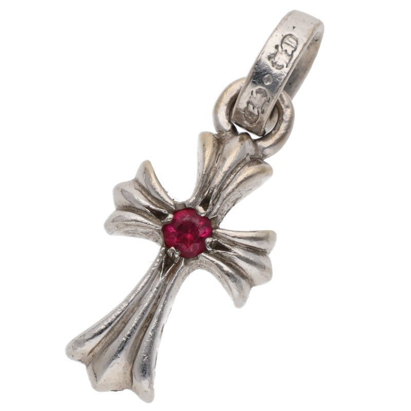 Chrome Hearts 18K WG Baby Fat Cross Ruby Charm Size ONE SIZE