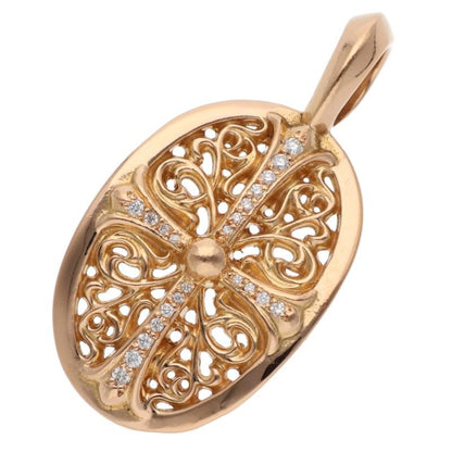 Chrome Hearts 22K Classic Oval Diamond Pendant Size ONE SIZE