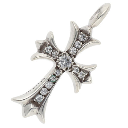 Chrome Hearts Tiny Fat Cross Diamond Pendant Size ONE Silver