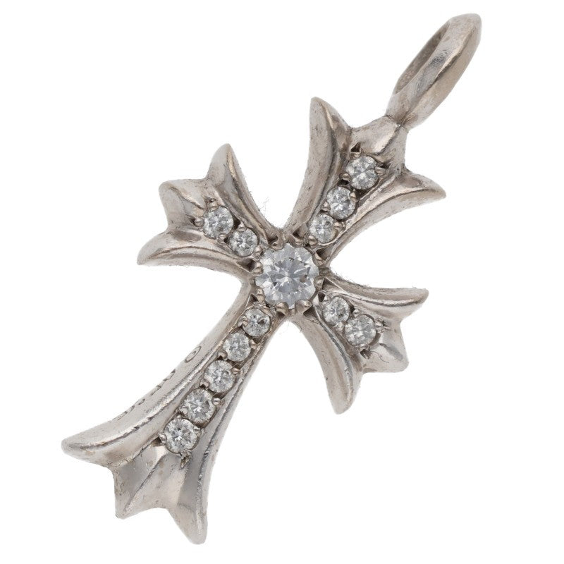 Chrome Hearts 18K Tiny Fat Pave Cross Pendant Size ONE SIZE