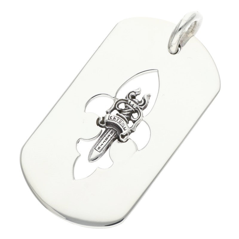 Chrome Hearts Large Fleur Dagger Tag Pendant Size ONE Silver