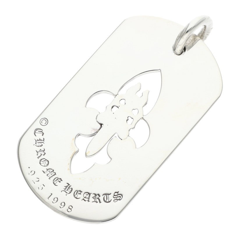 Chrome Hearts Large Fleur Dagger Tag Pendant Size ONE Silver