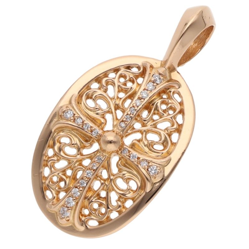 Chrome Hearts 22K Classic Oval Diamond Pendant Size Multi