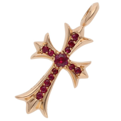 Chrome Hearts 22K Tiny Fat Cross Ruby Pendant Size ONE SIZE