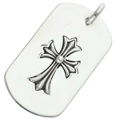 Chrome Hearts D TAG LRG TNY CRS Silver Necklace Size LARGE