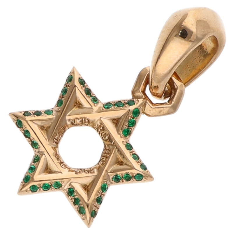 Chrome Hearts 22K Star of David Emerald Charm Size ONE SIZE