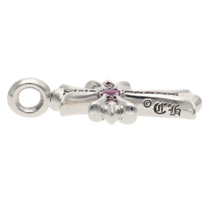Chrome Hearts Tiny Fat Cross Pave Pink Sapphire Necklace Top