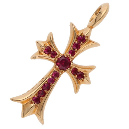 Chrome Hearts 22K Pave Ruby Tiny Cross Pendant Size ONE SIZE