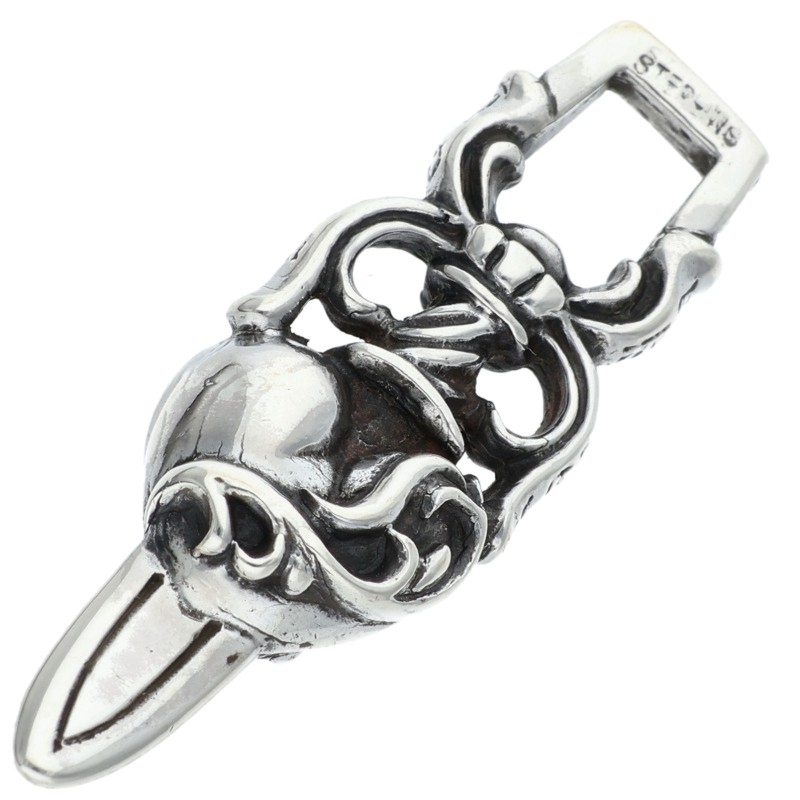 Chrome Hearts Dagger Heart Silver Pendant Size ONE SIZE