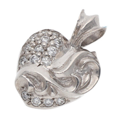 Chrome Hearts 18K WG Heart Charm PAVE Diamond Size ONE SIZE