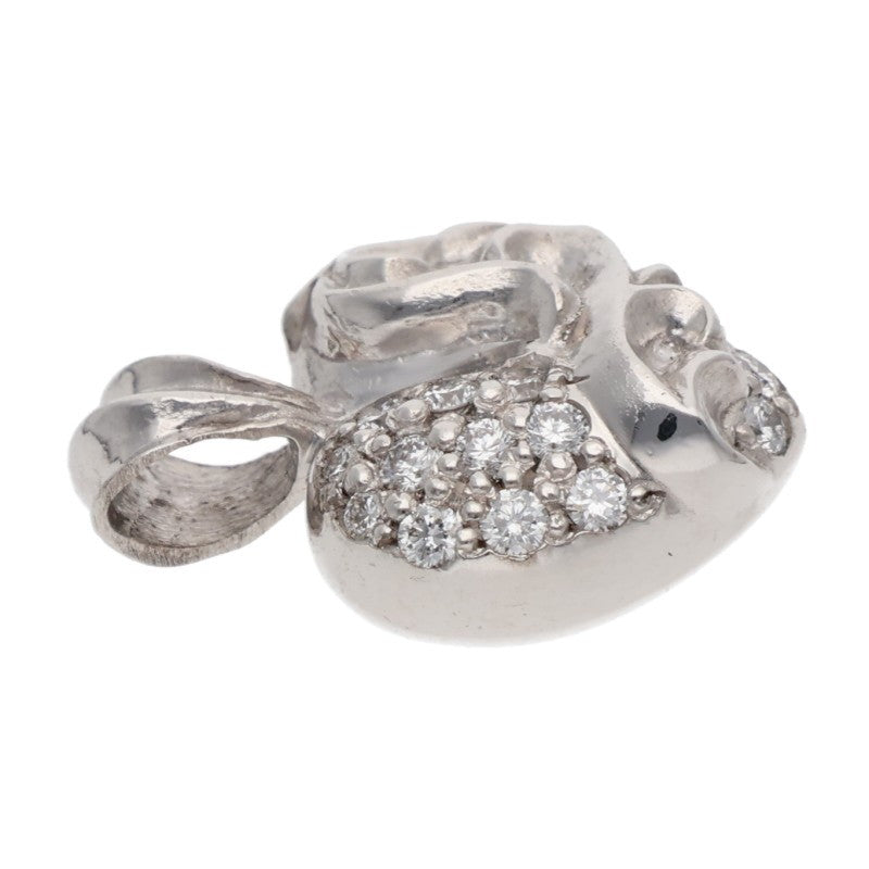 Chrome Hearts 18K WG Heart Charm PAVE Diamond Size ONE SIZE