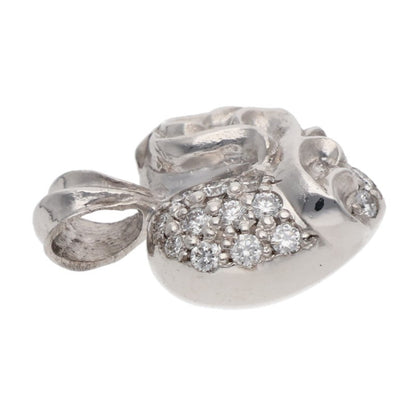 Chrome Hearts 18K WG Heart Charm PAVE Diamond Size ONE SIZE