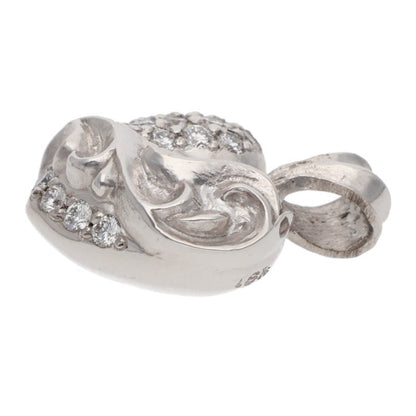 Chrome Hearts 18K WG Heart Charm PAVE Diamond Size ONE SIZE