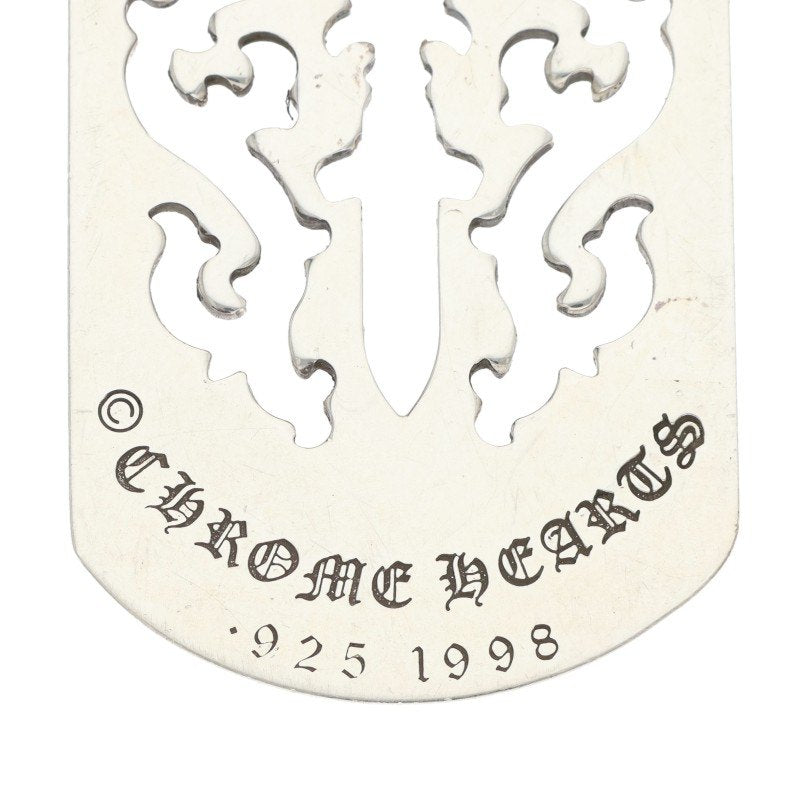 Chrome Hearts Large Dagger Cutout Tag Pendant Size Silver
