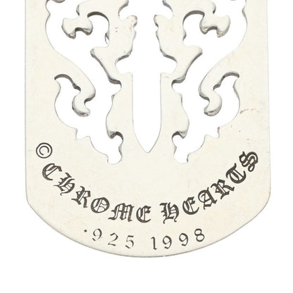 Chrome Hearts Large Dagger Cutout Tag Pendant Size Silver
