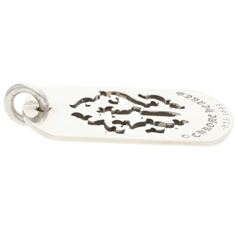 Chrome Hearts Large Dagger Cutout Tag Pendant Size Silver