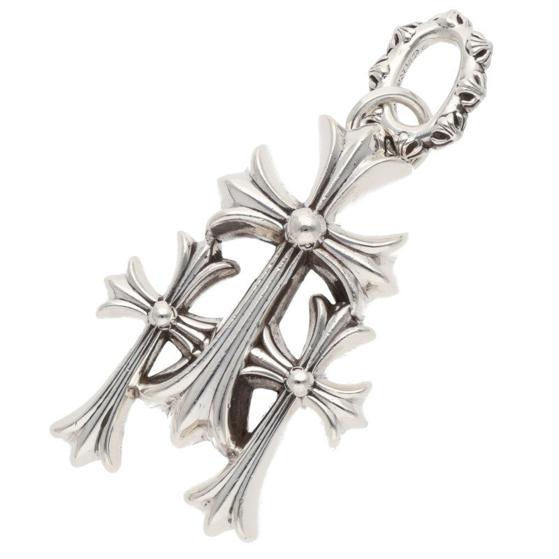 Chrome Hearts Large Triple CH Silver Pendant Size ONE SIZE