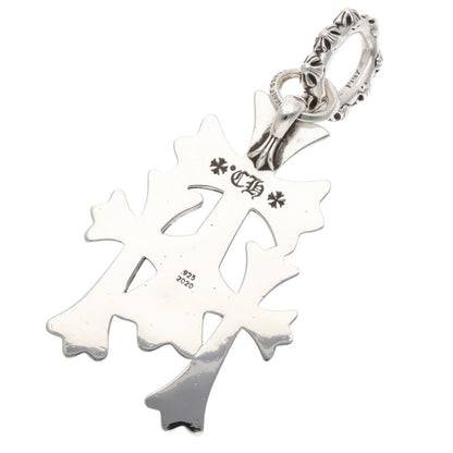 Chrome Hearts Large Triple CH Silver Pendant Size ONE SIZE