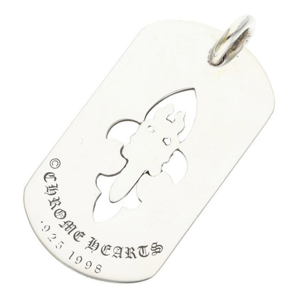 Chrome Hearts 925 Large Fleur Tag Silver Necklace Size ONE SIZE