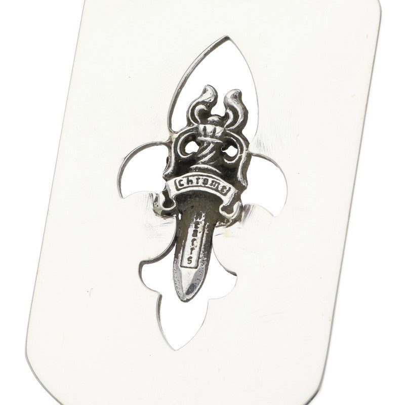 Chrome Hearts 925 Large Fleur Tag Silver Necklace Size ONE SIZE