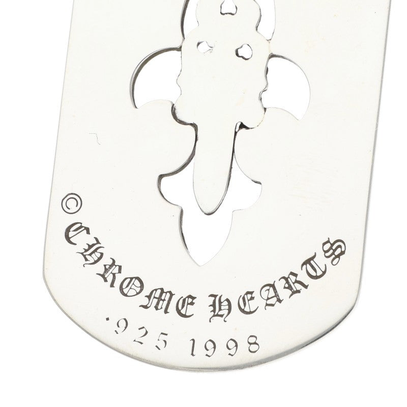 Chrome Hearts 925 Large Fleur Tag Silver Necklace Size ONE SIZE