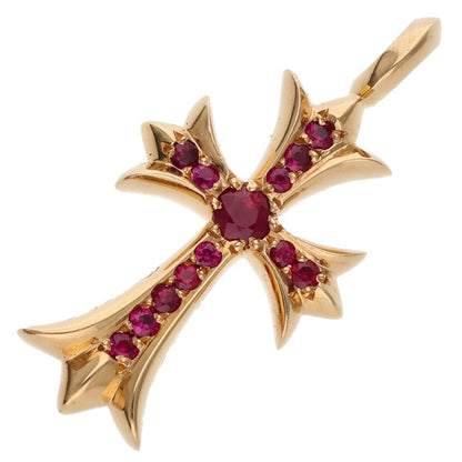 Chrome Hearts 22K Tiny Fat Cross Ruby Pendant Size ONE SIZE