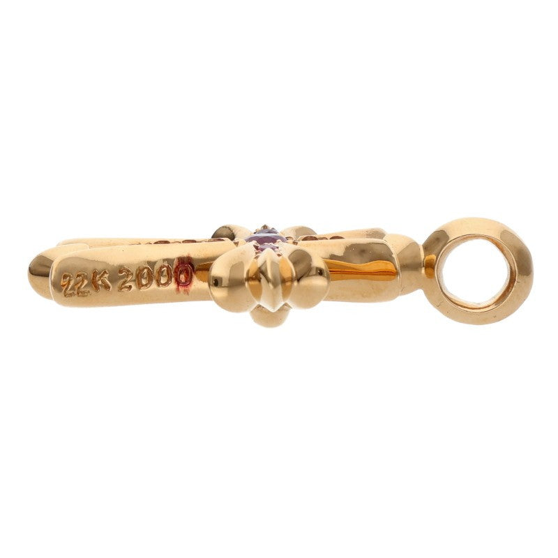 Chrome Hearts 22K Tiny Fat Cross Ruby Pendant Size ONE SIZE