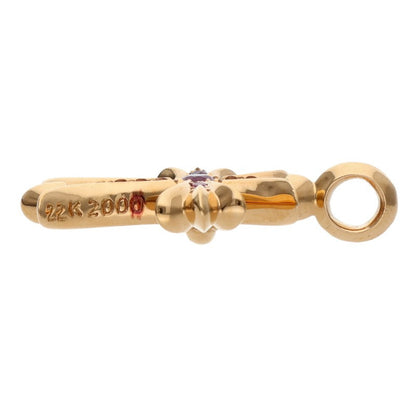 Chrome Hearts 22K Tiny Fat Cross Ruby Pendant Size ONE SIZE