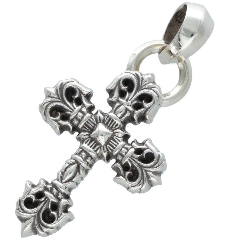 Chrome Hearts 925 Silver Filigree Cross XS Pendant w/ Bale
