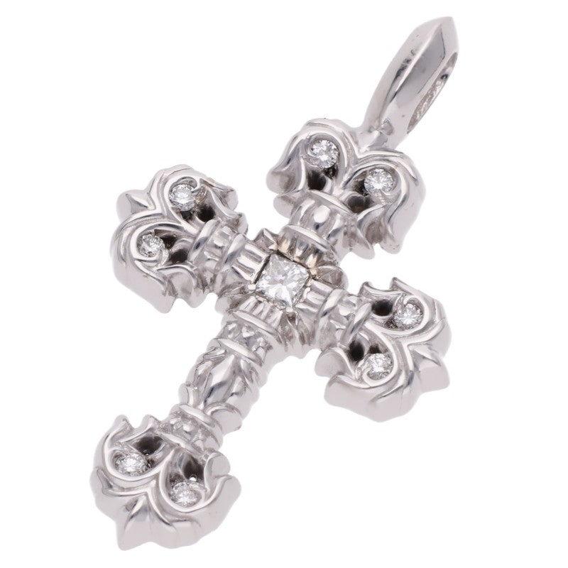 Chrome Hearts 18K Tiny Filigree Pave Diamond Gold Pendant