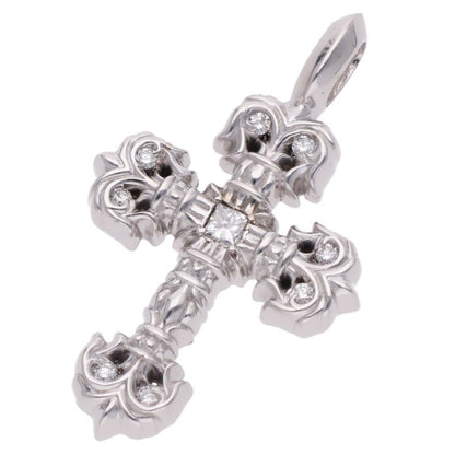 Chrome Hearts 18K Tiny Filigree Pave Diamond Gold Pendant