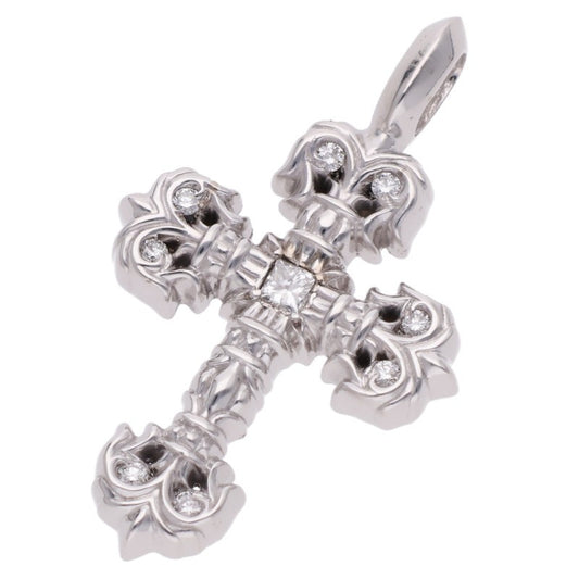 Chrome Hearts 18K Tiny Filigree Pave Diamond Gold Pendant